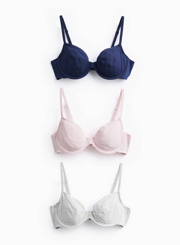 Wired Non-Padded Full Cup Bras 3 Pack  38DD